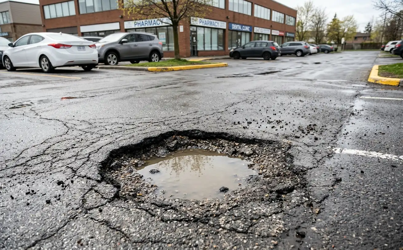 Causes of Potholes in Commercial Parking Lots